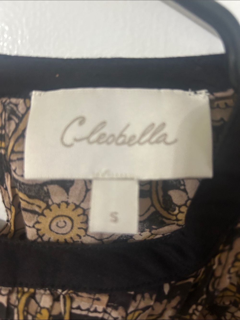 Cleobella Black Floral Smocked Peasant Blouse - Picture 2 of 2